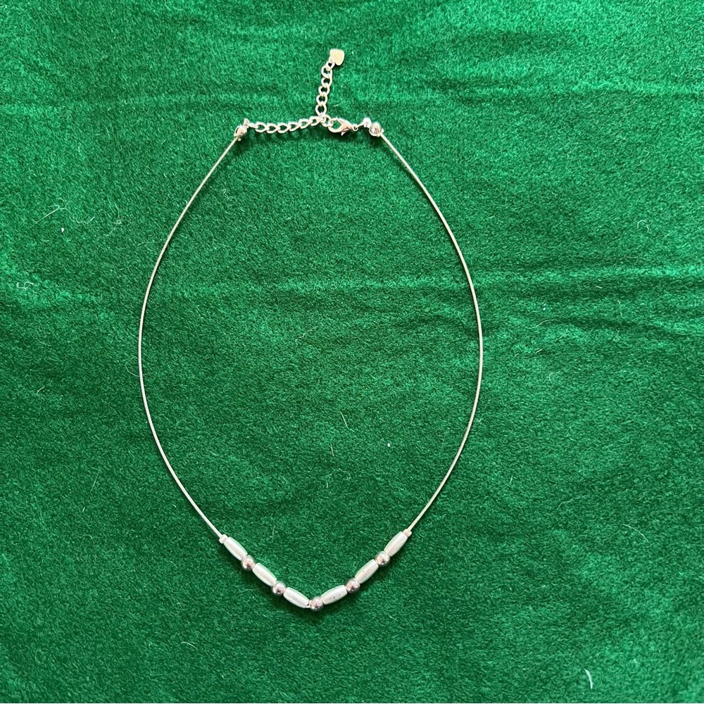 Silver Geometric V-Shaped Necklace